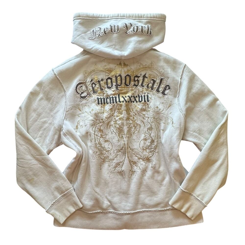 Vintage Aeropostale Unisex Y2K Zip Up Punk Emo Style Size XL